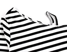 Kids ONLY cloud dancer/black stribet one shoulder top